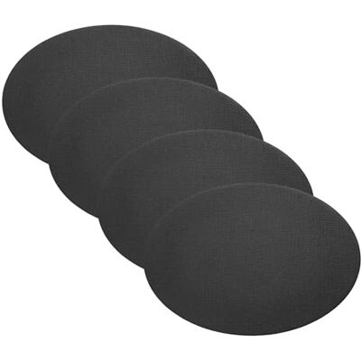 Elrene Villeroy & Boch Manufacture Rock Lot de 4 sets de table ovales réversibles en cuir synthétique Noir Elrene Villeroy & Boch Manufacture Rock Lot de 4 sets de table ovales réversibles en cuir synthétique Noir