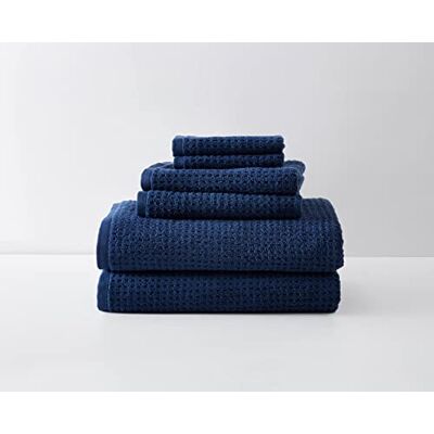 Tommy Bahama Collection Northern Pacific – Lot de 6 serviettes décoratives de qualité hôtelière et spa, absorbantes et résistantes à la décoloration, bleu marine, bleu marine Tommy Bahama Collection Northern Pacific – Lot de 6 serviettes décoratives de qualité hôtelière et spa, absorbantes et résistantes à la décoloration, bleu marine, bleu marine