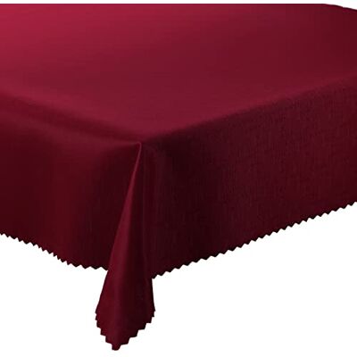 Euromat Nappe résistante aux taches, lavable, effet lotus (bordeaux, 140 x 280 cm) Euromat Nappe résistante aux taches, lavable, effet lotus (bordeaux, 140 x 280 cm)