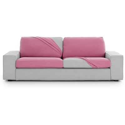 Eysa Housse de canapé bi-élastique pour assise et dossier Taille XXL Couleur rose Motif Harlem Eysa Housse de canapé bi-élastique pour assise et dossier Taille XXL Couleur rose Motif Harlem