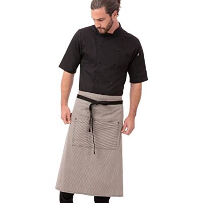 Chef Works Portland AW051-BLK-0 Tablier de bistro à rayures fines Gris Chef Works Portland AW051-BLK-0 Tablier de bistro à rayures fines Gris