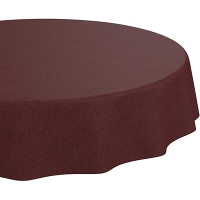 ANRO Nappe lavable, aspect lin, bordeaux, ronde, 140 cm, pour l'intérieur et l'extérieur, imperméable, anti-taches, facile d'entretien, bord coupé ANRO Nappe lavable, aspect lin, bordeaux, ronde, 140 cm, pour l'intérieur et l'extérieur, imperméable, anti-taches, facile d'entretien, bord coupé