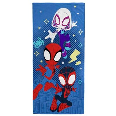 Jay Franco Marvel Spidey & His Amazing Friends Serviette de plage 100 % coton super douce pour piscine et voyage, produit sous licence officielle, bleu (71 x 147 cm) Jay Franco Marvel Spidey & His Amazing Friends Serviette de plage 100 % coton super douce pour piscine et voyage, produit sous licence officielle, bleu (71 x 147 cm)