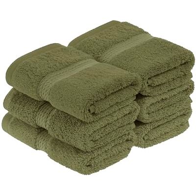 Superior Lot de 6 serviettes de toilette en coton 900 g/m² Vert forêt Superior Lot de 6 serviettes de toilette en coton 900 g/m² Vert forêt