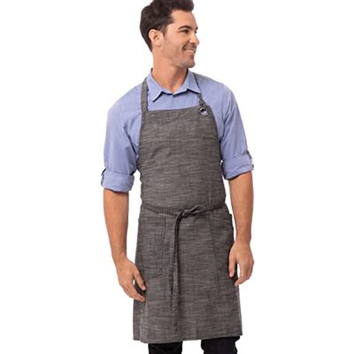 Chef Works Tablier de chef unisexe Corvallis, Noir acier gris., taille unique Chef Works Tablier de chef unisexe Corvallis, Noir acier gris., taille unique