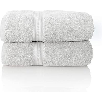 ALCLEAR - Lot de Serviettes éponge de qualité supérieure, Gamme Disponible en 6 Coloris et 5 Tailles, Coloris : Blanc, 2 Serviettes invités de 70 x 200 cm, Oeko-Tex Standard 100 ALCLEAR - Lot de Serviettes éponge de qualité supérieure, Gamme Disponible en 6 Coloris et 5 Tailles, Coloris : Blanc, 2 Serviettes invités de 70 x 200 cm, Oeko-Tex Standard 100