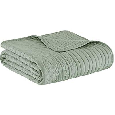 Madison Park Couverture matelassée de luxe – Motif damassé, coton garni, ultra doux, confortable, pour salon, canapé, lit, 152,4 x 183 cm, bordures festonnées écume de mer Madison Park Couverture matelassée de luxe – Motif damassé, coton garni, ultra doux, confortable, pour salon, canapé, lit, 152,4 x 183 cm, bordures festonnées écume de mer