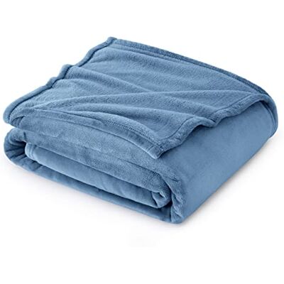 Bedsure Couverture douillette en polaire Chaude pour l'hiver Douce Taille XL 150 x 200 cm bleu clair Bedsure Couverture douillette en polaire Chaude pour l'hiver Douce Taille XL 150 x 200 cm bleu clair