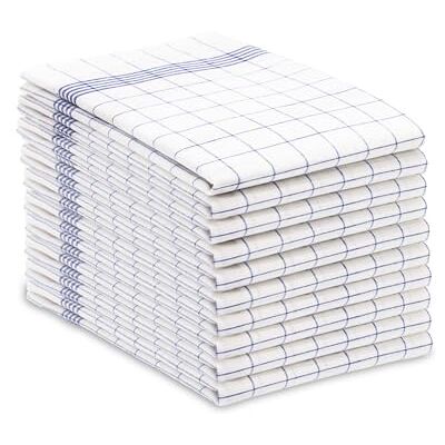 ZOLLNER Set de 10 torchons, coton, 50x70 cm, bleu à carreaux, 170g/m² ZOLLNER Set de 10 torchons, coton, 50x70 cm, bleu à carreaux, 170g/m²