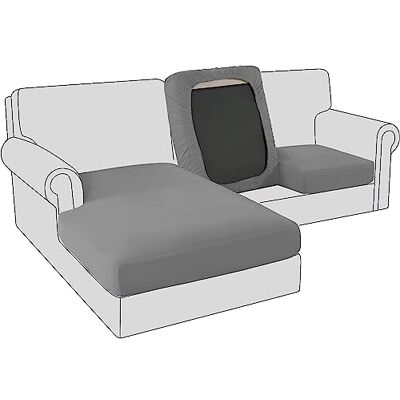 BXFUL Housses de coussin de canapé extensibles en velours pour coussins individuels avec tissu élastique (grand 1 place, gris foncé) BXFUL Housses de coussin de canapé extensibles en velours pour coussins individuels avec tissu élastique (grand 1 place, gris foncé)