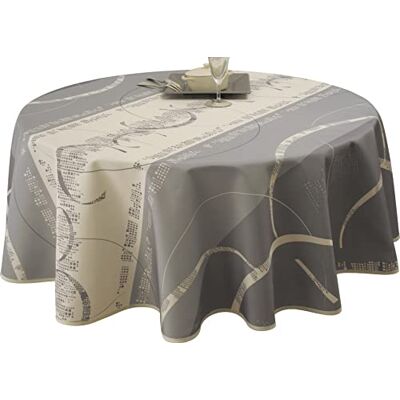 Le linge de Jules Nappe Anti-Taches Astrid Ecru Taille : Ovale 150x240 cm, Gris Le linge de Jules Nappe Anti-Taches Astrid Ecru Taille : Ovale 150x240 cm, Gris