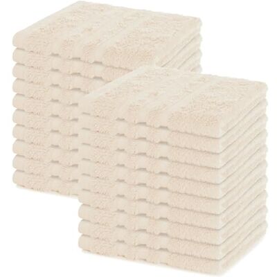 Lavea ® Lot de 20 Lavettes 30x30 cm Crème 100% Coton Éponge, Serviettes Visage et Serviettes Invité Douces et Absorbantes, Lavables pour Salle de Bain, Maison, Hôtel Lavea ® Lot de 20 Lavettes 30x30 cm Crème 100% Coton Éponge, Serviettes Visage et Serviettes Invité Douces et Absorbantes, Lavables pour Salle de Bain, Maison, Hôtel