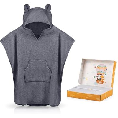 FUCHSUNDPANDA Fuchs&Panda® Poncho de bain pour enfant extra chaud, doux et douillet (100 % bambou) Poncho de bain pour bébé Serviette pour enfant avec superbe emballage cadeau (bleu/gris) FUCHSUNDPANDA Fuchs&Panda® Poncho de bain pour enfant extra chaud, doux et douillet (100 % bambou) Poncho de bain pour bébé Serviette pour enfant avec superbe emballage cadeau (bleu/gris)