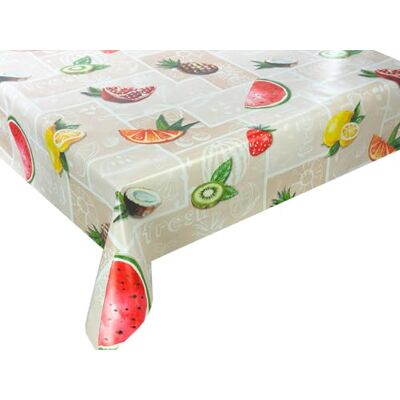 Euromat Nappe en toile cirée lavable, pour table de jardin Plusieurs tailles et designs Imperméable et lavable Certifié Öko-Tex (fruits sur beige 1074-1, 140 x 280 cm) Euromat Nappe en toile cirée lavable, pour table de jardin Plusieurs tailles et designs Imperméable et lavable Certifié Öko-Tex (fruits sur beige 1074-1, 140 x 280 cm)