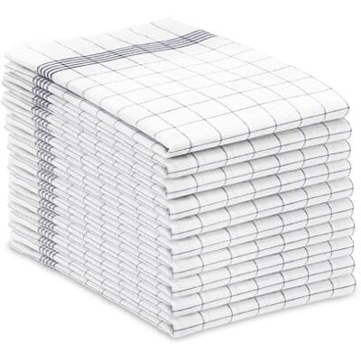 ZOLLNER Lot de 10 torchons 100% coton Gris à carreaux 50 x 70 cm ZOLLNER Lot de 10 torchons 100% coton Gris à carreaux 50 x 70 cm