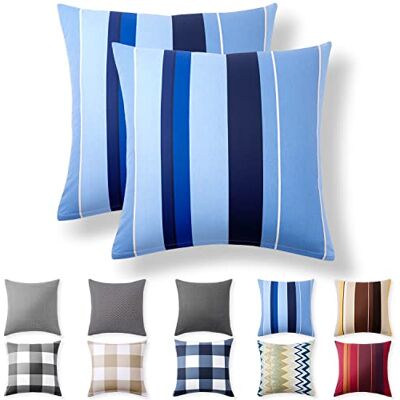 Alreya Renforcé Taie d'oreiller Lot de 2 100% Coton 80 x 80 cm avec Fermeture éclair YKK Hypoallergénique sans Produits Chimiques Vagues Bleues Alreya Renforcé Taie d'oreiller Lot de 2 100% Coton 80 x 80 cm avec Fermeture éclair YKK Hypoallergénique sans Produits Chimiques Vagues Bleues