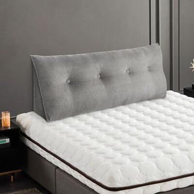 HUOLE Coussin de Lecture Triangulaire Support Lombaire Gros Oreiller Cale Dos Tête de lit Rembourré Multifonctionnel pour Canapé, Coussin en Coin Uni, Coussin de Lecture,140 * 50 * 20 cm-gris HUOLE Coussin de Lecture Triangulaire Support Lombaire Gros Oreiller Cale Dos Tête de lit Rembourré Multifonctionnel pour Canapé, Coussin en Coin Uni, Coussin de Lecture,140 * 50 * 20 cm-gris
