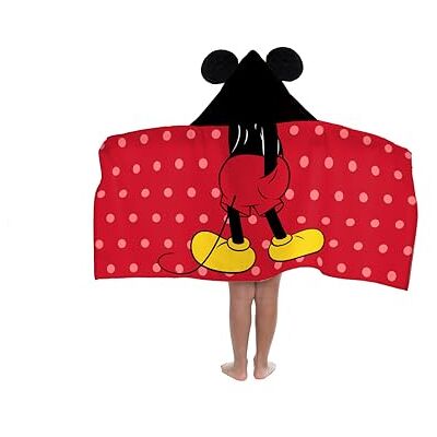 Jay Franco Disney Mickey Mouse Serviette à capuche – 56 x 56 cm – Serviette de bain super douce pour enfants, plage, piscine et voyage, produit sous licence officielle, rouge Jay Franco Disney Mickey Mouse Serviette à capuche – 56 x 56 cm – Serviette de bain super douce pour enfants, plage, piscine et voyage, produit sous licence officielle, rouge