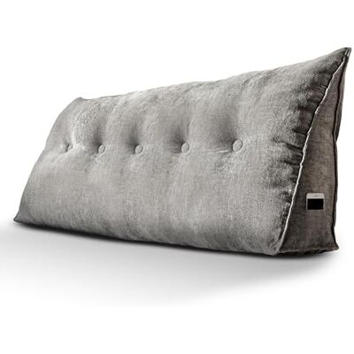 Björn&Schiller Coussin de Dossier, Coussin de Lecture pour lit et canapé, Coussin Triangulaire, Coussin Lombaire pour Le lit, Gros Coussin de tête de lit, avec Housse Lavable (Gris, 140 cm) Björn&Schiller Coussin de Dossier, Coussin de Lecture pour lit et canapé, Coussin Triangulaire, Coussin Lombaire pour Le lit, Gros Coussin de tête de lit, avec Housse Lavable (Gris, 140 cm)