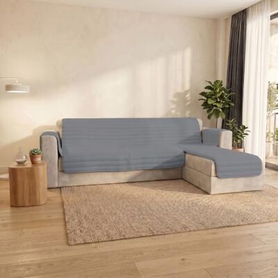 Italian Bed Linen Pinsonic Trenddy Housse de canapé matelassée avec péninsule réversible, gris clair, 190 cm Italian Bed Linen Pinsonic Trenddy Housse de canapé matelassée avec péninsule réversible, gris clair, 190 cm