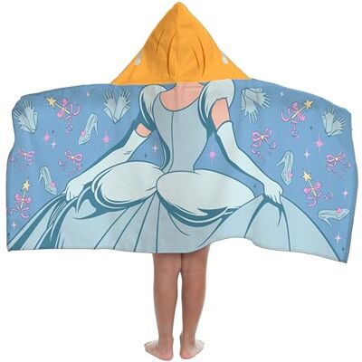 Jay Franco Disney Princess Cendrillon Serviette à capuche 56 x 56 cm Serviette de bain super douce pour enfants, plage, piscine et voyage, produit sous licence officielle, bleu Jay Franco Disney Princess Cendrillon Serviette à capuche 56 x 56 cm Serviette de bain super douce pour enfants, plage, piscine et voyage, produit sous licence officielle, bleu
