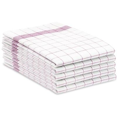 ZOLLNER Set de 5 torchons, coton, 50x70 cm, rouge à carreaux, 170g/m² ZOLLNER Set de 5 torchons, coton, 50x70 cm, rouge à carreaux, 170g/m²
