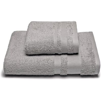 Caleffi Serviette douce avec invité, coton, gris, standard, 1000507, Caleffi Serviette douce avec invité, coton, gris, standard, 1000507,