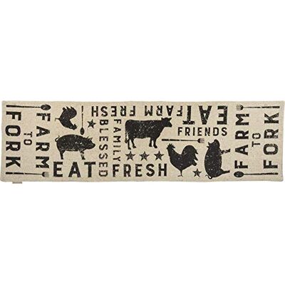 Primitives by Kathy Chemin de table en coton Motif ferme 142 x 38 cm Primitives by Kathy Chemin de table en coton Motif ferme 142 x 38 cm