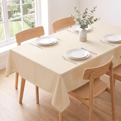 WOLTU Nappe de table Aspect lin Effet lotus 130 x 160 cm Champagne Lavable Anti-taches Facile d'entretien Couleur et taille au choix Rectangulaire WOLTU Nappe de table Aspect lin Effet lotus 130 x 160 cm Champagne Lavable Anti-taches Facile d'entretien Couleur et taille au choix Rectangulaire