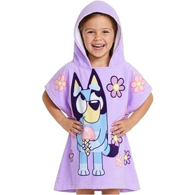 BLUEY Cape de Bain à Capuche Enfant Poncho Serviette Plage Coton Absorbant Peignoir de Bain Enfant pour Piscine Douche Plage ou Vacances (Violet, 3-8 Ans) BLUEY Cape de Bain à Capuche Enfant Poncho Serviette Plage Coton Absorbant Peignoir de Bain Enfant pour Piscine Douche Plage ou Vacances (Violet, 3-8 Ans)