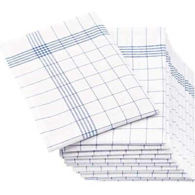 ZOLLNER Lot de 12 torchons de cuisine, lin et coton, 50 x 70 cm, bleu ZOLLNER Lot de 12 torchons de cuisine, lin et coton, 50 x 70 cm, bleu