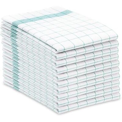 ZOLLNER Lot de 10 torchons de cuisine en coton de 50 x 70 cm Super absorbants et durables Lavables jusqu'à 95 °C À carreaux turquoise et blanc Qualité gastronomique Certifié Oeko Tex® ZOLLNER Lot de 10 torchons de cuisine en coton de 50 x 70 cm Super absorbants et durables Lavables jusqu'à 95 °C À carreaux turquoise et blanc Qualité gastronomique Certifié Oeko Tex®