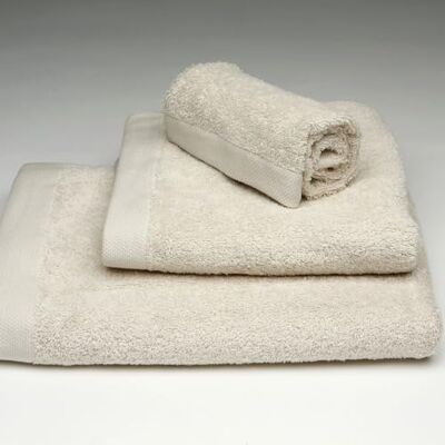 Blanco Lot de 3 serviettes de bain 100% éponge coton Beige moyen 30 x 50 cm 50 x 100 cm Blanco Lot de 3 serviettes de bain 100% éponge coton Beige moyen 30 x 50 cm 50 x 100 cm