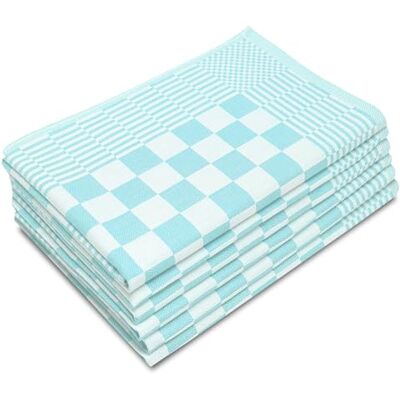 ZOLLNER Lot de 6 torchons en coton, 65 x 65 cm torchons de cuisine extrêmement absorbants et résistants lavables jusqu'à 60 °C à carreaux menthe qualité professionnelle certifiés Oeko Tex® ZOLLNER Lot de 6 torchons en coton, 65 x 65 cm torchons de cuisine extrêmement absorbants et résistants lavables jusqu'à 60 °C à carreaux menthe qualité professionnelle certifiés Oeko Tex®