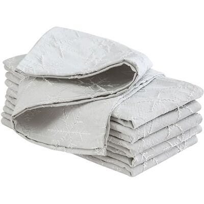 Laura Ashley Lot de 6 serviettes en tissu jacquard brodé en relief infroissable pour salle à manger, vacances, fête, mariage ou banquet Flocon de neige argenté Laura Ashley Lot de 6 serviettes en tissu jacquard brodé en relief infroissable pour salle à manger, vacances, fête, mariage ou banquet Flocon de neige argenté