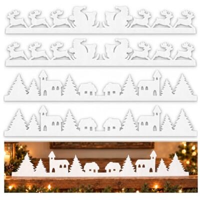 com-four ® Guirlande d'hiver 7,2 mètres Ruban déco pour Noël 720 cm de longueur totale Traîneau, Père Noël et village d'hiver Décoration de table Chemin de table de Noël com-four ® Guirlande d'hiver 7,2 mètres Ruban déco pour Noël 720 cm de longueur totale Traîneau, Père Noël et village d'hiver Décoration de table Chemin de table de Noël