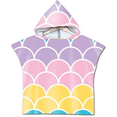 Treer Enfants Serviette de Plage Poncho À Capuchon, Scales Microfibre à Séchage Rapide Sports Surf Serviette De Bain Robes Peignoir Plage Serviettes de Natation pour Garçon,fille (60*60cm,Arc-en-ciel) Treer Enfants Serviette de Plage Poncho À Capuchon, Scales Microfibre à Séchage Rapide Sports Surf Serviette De Bain Robes Peignoir Plage Serviettes de Natation pour Garçon,fille (60*60cm,Arc-en-ciel)