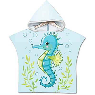 Treer Enfants Serviette de Plage Poncho À Capuchon, 3D Dessin Animé Microfibre Séchage Rapide Sports Bain Robes Peignoir Plage Serviettes de Natation pour Garçon,Fille (60 * 60cm,Hippocampe) Treer Enfants Serviette de Plage Poncho À Capuchon, 3D Dessin Animé Microfibre Séchage Rapide Sports Bain Robes Peignoir Plage Serviettes de Natation pour Garçon,Fille (60 * 60cm,Hippocampe)