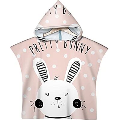 Treer-shop Poncho à Capuche Serviette pour Baignade, Treer Enfants Plage Natation Style de Dessins Animés Peignoir de Séchage Rapide Serviettes de Bain pour Garçon Fille Piscine Beach (Lapin) Treer-shop Poncho à Capuche Serviette pour Baignade, Treer Enfants Plage Natation Style de Dessins Animés Peignoir de Séchage Rapide Serviettes de Bain pour Garçon Fille Piscine Beach (Lapin)