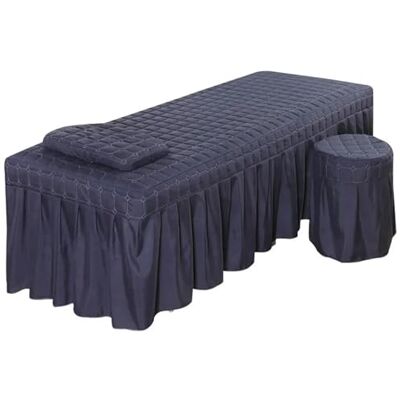 MZSKLW 1 drap de lit uniquement, matelas de table de massage pour salon de beauté, spa doux pour la peau, housse complète avec trou, 5 tailles (bleu marine, jupe de lit de 450 x 152,4 cm uniquement) MZSKLW 1 drap de lit uniquement, matelas de table de massage pour salon de beauté, spa doux pour la peau, housse complète avec trou, 5 tailles (bleu marine, jupe de lit de 450 x 152,4 cm uniquement)