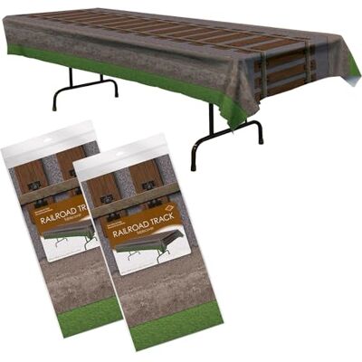Beistle Nappe de chemin de fer, 137,2 x 274,3 cm, 2 pièces – Nappe en plastique, décorations de fête de train, fête de train à vapeur, fournitures de fête de voyageurs du monde, nappe de chemin de fer Beistle Nappe de chemin de fer, 137,2 x 274,3 cm, 2 pièces – Nappe en plastique, décorations de fête de train, fête de train à vapeur, fournitures de fête de voyageurs du monde, nappe de chemin de fer