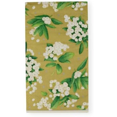Caspari Lot de 15 serviettes en papier Motif baies de Noël Doré et blanc Caspari Lot de 15 serviettes en papier Motif baies de Noël Doré et blanc