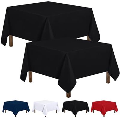 Utopia Kitchen Vierkant Tafelkleed 2 Pak 178 x 178cm Machinewasbaar, Perfect voor Feestjes, Bruiloften en Festivals Zwart Utopia Kitchen Vierkant Tafelkleed 2 Pak 178 x 178cm Machinewasbaar, Perfect voor Feestjes, Bruiloften en Festivals Zwart