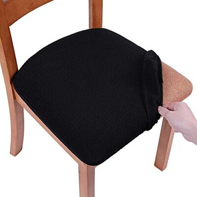 Homaxy Housse De Chaise, Housse de Chaise Universelle Lavables, Housse de Salle à Manger Universel, très Facile à Nettoyer et Durable, Facile à Installer (Noir, 2 pièces) Homaxy Housse De Chaise, Housse de Chaise Universelle Lavables, Housse de Salle à Manger Universel, très Facile à Nettoyer et Durable, Facile à Installer (Noir, 2 pièces)
