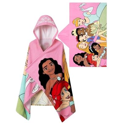 Disney Princess Serviette De Bain, Serviette De Plage à Enfiler Pour Filles, Peignoir Bain Enfant, Rose, One Size Disney Princess Serviette De Bain, Serviette De Plage à Enfiler Pour Filles, Peignoir Bain Enfant, Rose, One Size