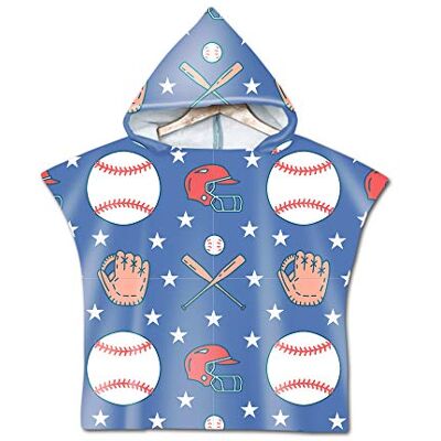 Treer Enfants Serviette de Plage Poncho À Capuchon, 3D Dessin Animé Baseball Microfibre Séchage Rapide Sports Bain Robes Peignoir Plage Serviettes de Natation pour Garçon,fille (60 * 60cm,Bleu) Treer Enfants Serviette de Plage Poncho À Capuchon, 3D Dessin Animé Baseball Microfibre Séchage Rapide Sports Bain Robes Peignoir Plage Serviettes de Natation pour Garçon,fille (60 * 60cm,Bleu)
