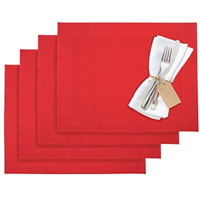 Westmark Sets de table, 4 pièces, 42 x 32 cm, Synthétique, Rouge, édition Saleen : Home Westmark Sets de table, 4 pièces, 42 x 32 cm, Synthétique, Rouge, édition Saleen : Home