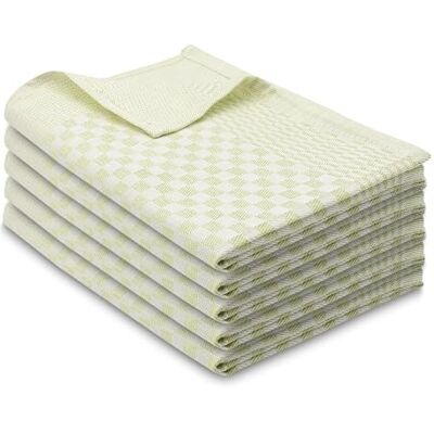 ZOLLNER Lot de 5 torchons en coton de 46x70 cm super absorbants et robustes lavables jusqu'à 60°C à carreaux verts qualité gastronomique certifiés Oeko Tex® ZOLLNER Lot de 5 torchons en coton de 46x70 cm super absorbants et robustes lavables jusqu'à 60°C à carreaux verts qualité gastronomique certifiés Oeko Tex®