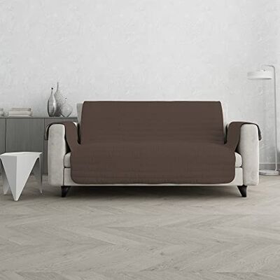 Italian Bed Linen Housse de canapé matelassée double face Trendy, 2 places, marron/crème Italian Bed Linen Housse de canapé matelassée double face Trendy, 2 places, marron/crème