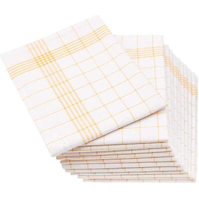 ZOLLNER Lot de 12 torchons de cuisine en lin mélangé de 50 x 70 cm Super absorbants et non pelucheux Lavables jusqu'à 95 °C Carreaux jaunes et blancs Qualité gastronomique Certifié Oeko Tex® ZOLLNER Lot de 12 torchons de cuisine en lin mélangé de 50 x 70 cm Super absorbants et non pelucheux Lavables jusqu'à 95 °C Carreaux jaunes et blancs Qualité gastronomique Certifié Oeko Tex®